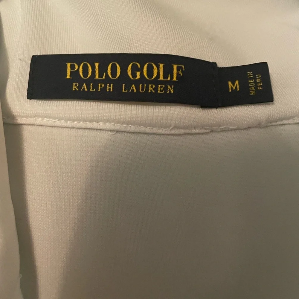Polo Golf Ralph Lauren Men's L Blue & White Striped‎ 1/2 Zip Long Sleeve
